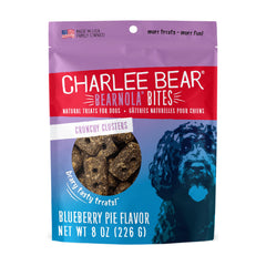 Charlee Bear Bearnola Bites dans un sachet Blueberry Pie, friandise naturelle pour chien