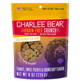 Charlee Bear empaque frontal de galletas para perros, crujientes y deliciosas.