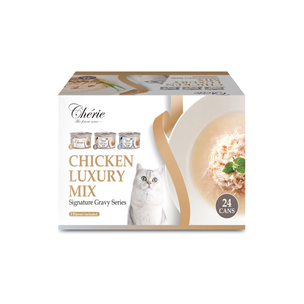 CHÉRIE Serie Salsa: latas visibles para alimentación diaria de gatos.