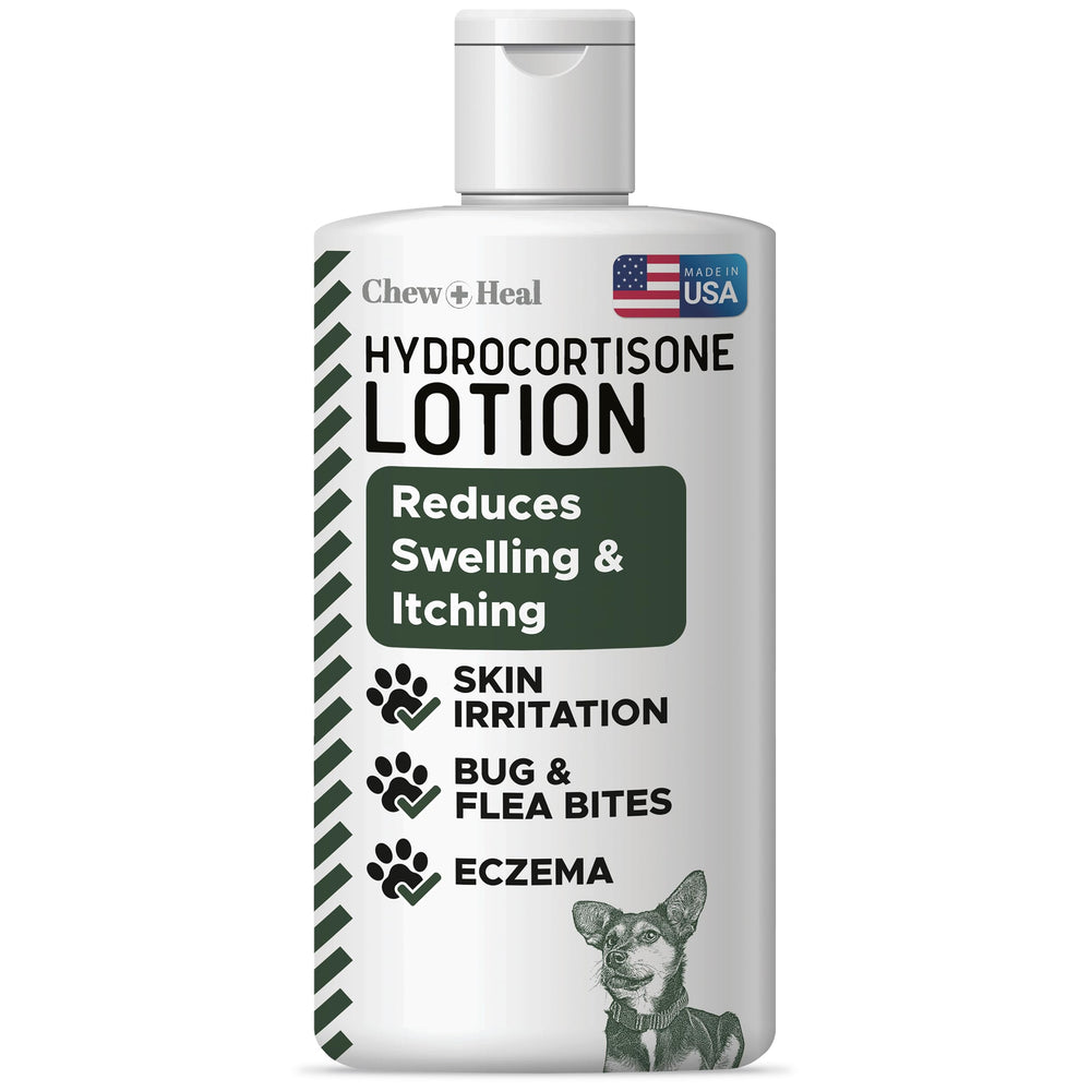 Chew + Heal Labs Hidrocortisona para perros, alivio posible de irritación.