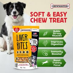 Chewmasters Higado Puro: primer plano de bocaditos, proteína de alta calidad