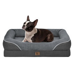 Cama ortopédica Chez Paw XL con soporte 360° para descanso cómodo en casa.