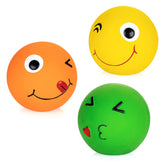 CHIWAVA bola de juguete latex 2,7 pulgadas cara sonriente para juego interactivo.
