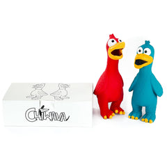 CHIWAVA juguete látex con pollo para morder y explorar