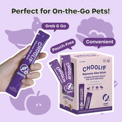 Choolip Squeeze Vita Stick textura cremosa pollo: sabor delicioso como snack diario.