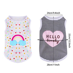 Camiseta sin mangas de choyaxo con estrellas y puntos, estilo divertido para paseos.
