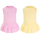 Vestido dos piezas amarillo de choyaxo para mascotas, cómodo y veraniego.