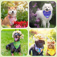 Chunful bandanas para perro con diseños florales, añade un toque festivo a paseos