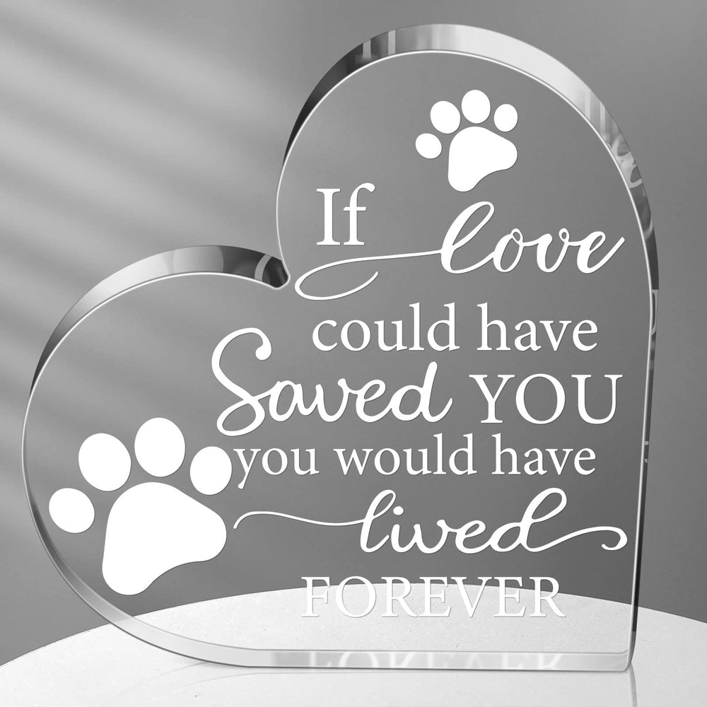 Chunful corazon-cristal memorial con huellas, ideal para recordar a tu mascota.