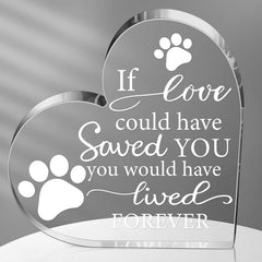Chunful corazon-cristal memorial con huellas, ideal para recordar a tu mascota.