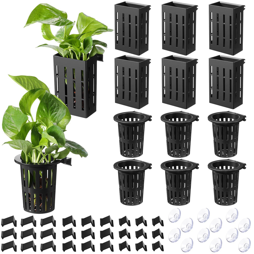 Chunful soporte de planta para acuario negro, 12 unidades para organización