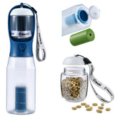 Cibaabo botella para perros con contenedor de comida, ideal para hidratación y snack.
