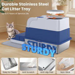 Cityflee caja-arena-gato-entrada-frontal: doble entrada para distintas personalidades felinas.