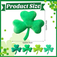 Juguete de peluche verde en forma de trébol para mordisqueo suave y diversión