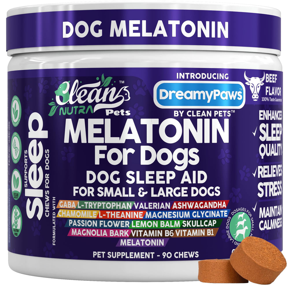 Dreamy Paws de Clean Nutraceuticals, masticables sabor carne, favorecen calma relajada en perros.