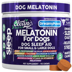 Dreamy Paws de Clean Nutraceuticals, masticables sabor carne, favorecen calma relajada en perros.
