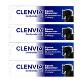 CLENVIA pasta desparasitante para caballos 10 por ciento, frasco frontal para uso fácil.