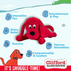 Clifford con chirriador, ideal para juego interactivo en casa.