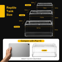 Clioran Terrario PC con diseño antiescape para evitar fugas durante uso diario.