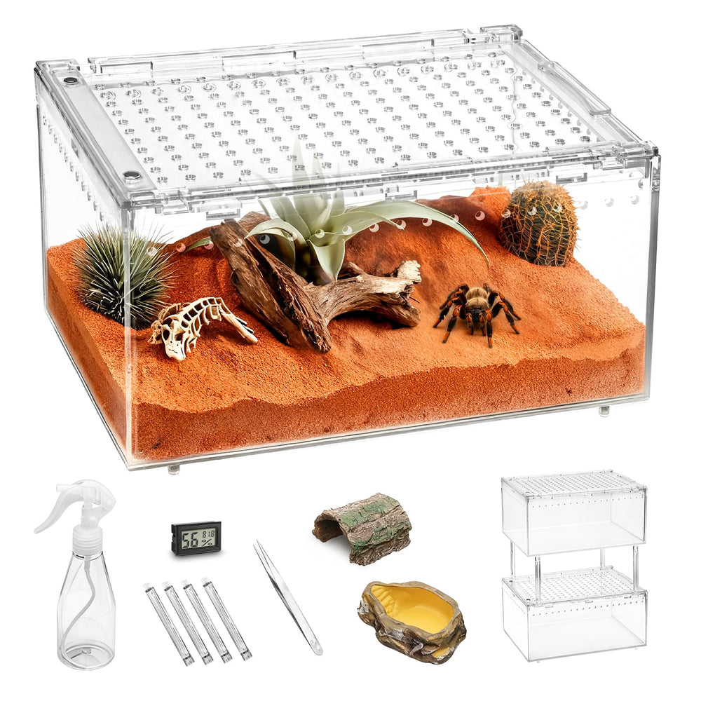 Clioran terrario grande con cierre magnético, seguridad para reptiles pequeños