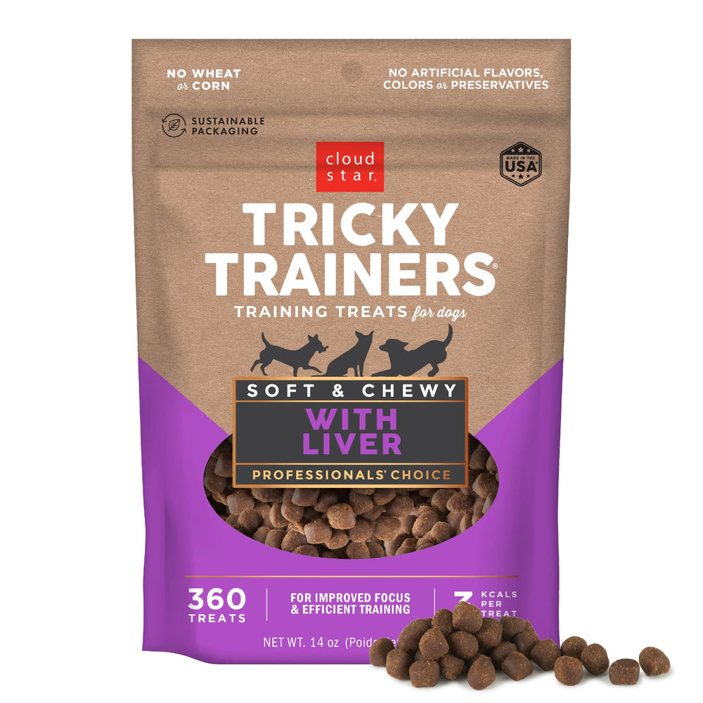 Cloud Star Tricky Trainers, bolsa 14 oz, ideal para premiar durante entrenamientos diarios.