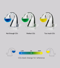 Verificador de CO2 con ventosa para fijación estable en pecera.