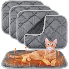 Tapete autocalentable Clysee para mascotas en gris, ideal para mantener cálidos a gatos y perros.