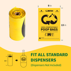 Codirom bolsas para perros en 18 rollos, práctico pack para llevar.