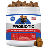 ColEaze probióticos para perros, bote con 200 gomitas, apoyo para salud intestinal.