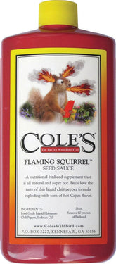 Coles Salsa de Semillas: botella volcada lista para mezclar y atraer aves.