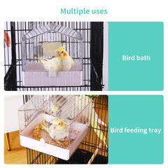 Colorday Bano-aves-doble-uso: juego y comida para aves curiosas.
