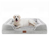 Cama ortopédica Comfort Expression para perros grandes, gris y blanco, con soporte suave.