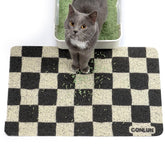 Conlun almohadilla para arena de gato con diseño ajedrez atrapa arena y evita desorden.