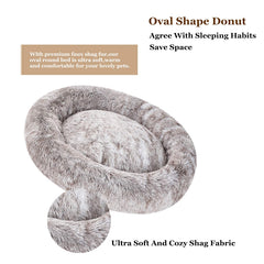 Coohom Cama donut felpa suave con acolchado para descanso cómodo