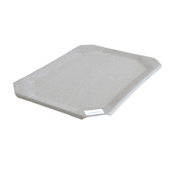 Funda original Coolaroo para cama de mascota gris grande, vista frontal, ofrece agradable frescura.