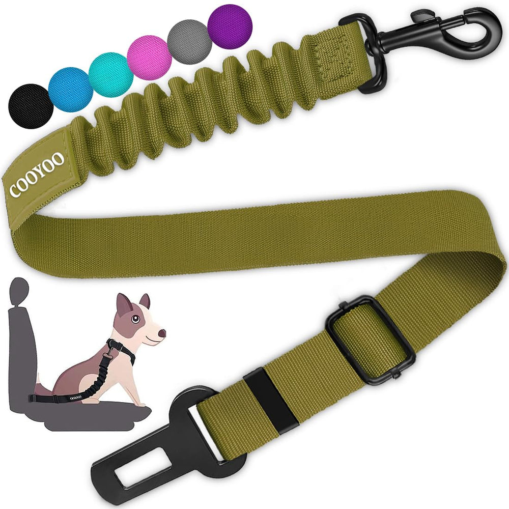 COOYOO Correa seguridad perro: ajuste 24-31 pulgadas para paseos seguros en el coche.