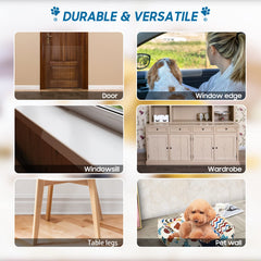 COPETNER protector de puerta, muestra corte ajustable para encajar en esquinas.