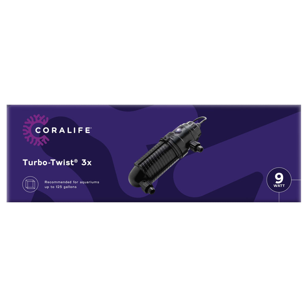 Coralife Turbo-Twist esterilizador UV para acuario marino, mejora la claridad del agua.