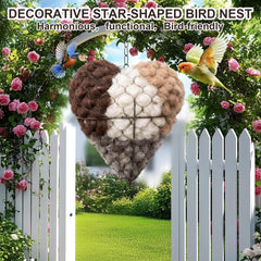 Corazón-nido-colgante-exterior-jardin: listo para colgar en un árbol.