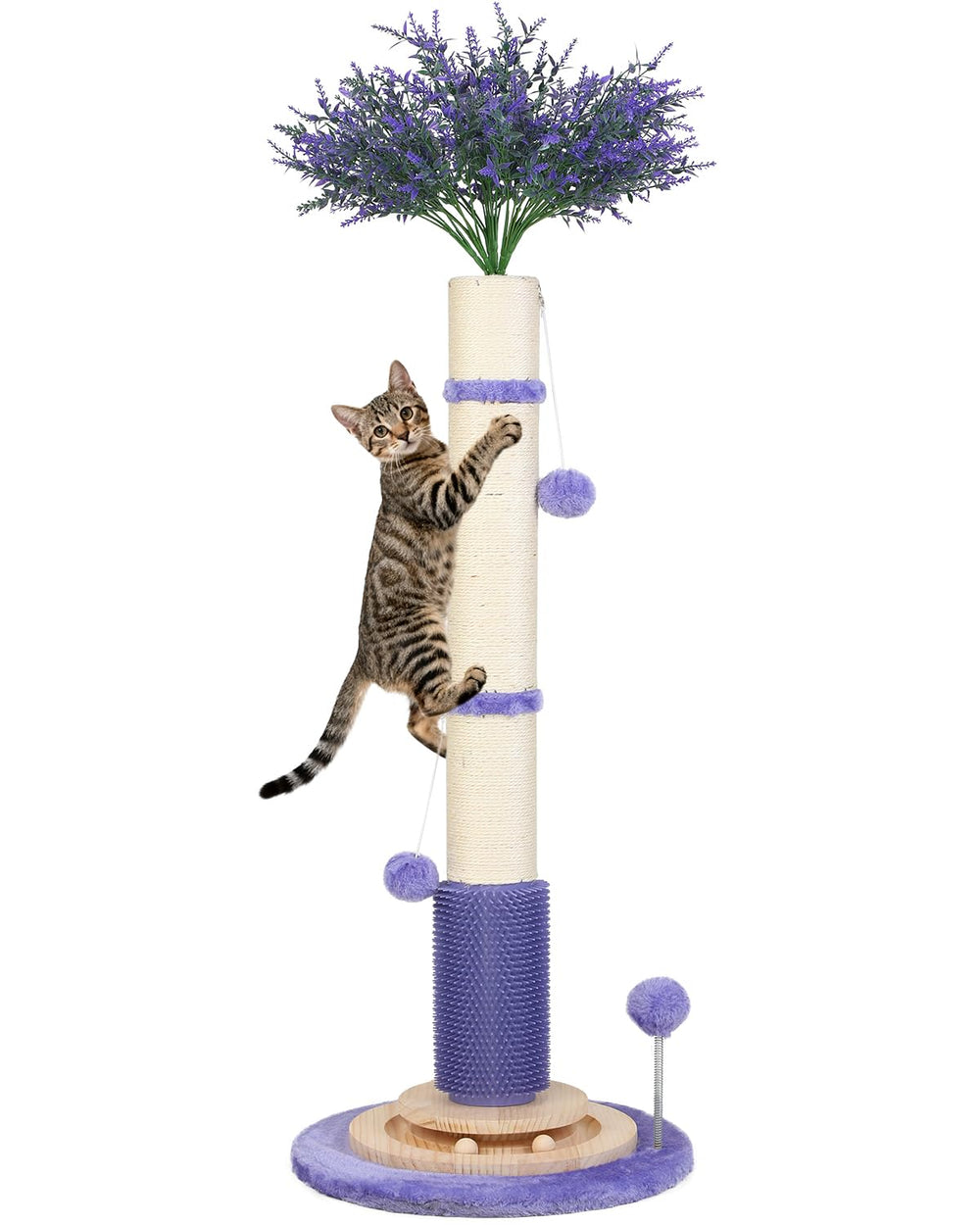 COUNER poste rascador para gatos interior de 45 pulgadas con sisal duradero.