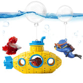 CousDUoBe submarino flotante: decoración atractiva y descanso para peces.