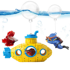 CousDUoBe submarino flotante: decoración atractiva y descanso para peces.