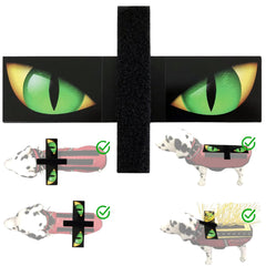 CoyoteVest ojos halcón grandes para disuadir aves de presa durante paseos.