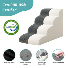 COZY KISS escalera para perros, tapizada en corduroy estable y cĂłmoda para saltos repetidos