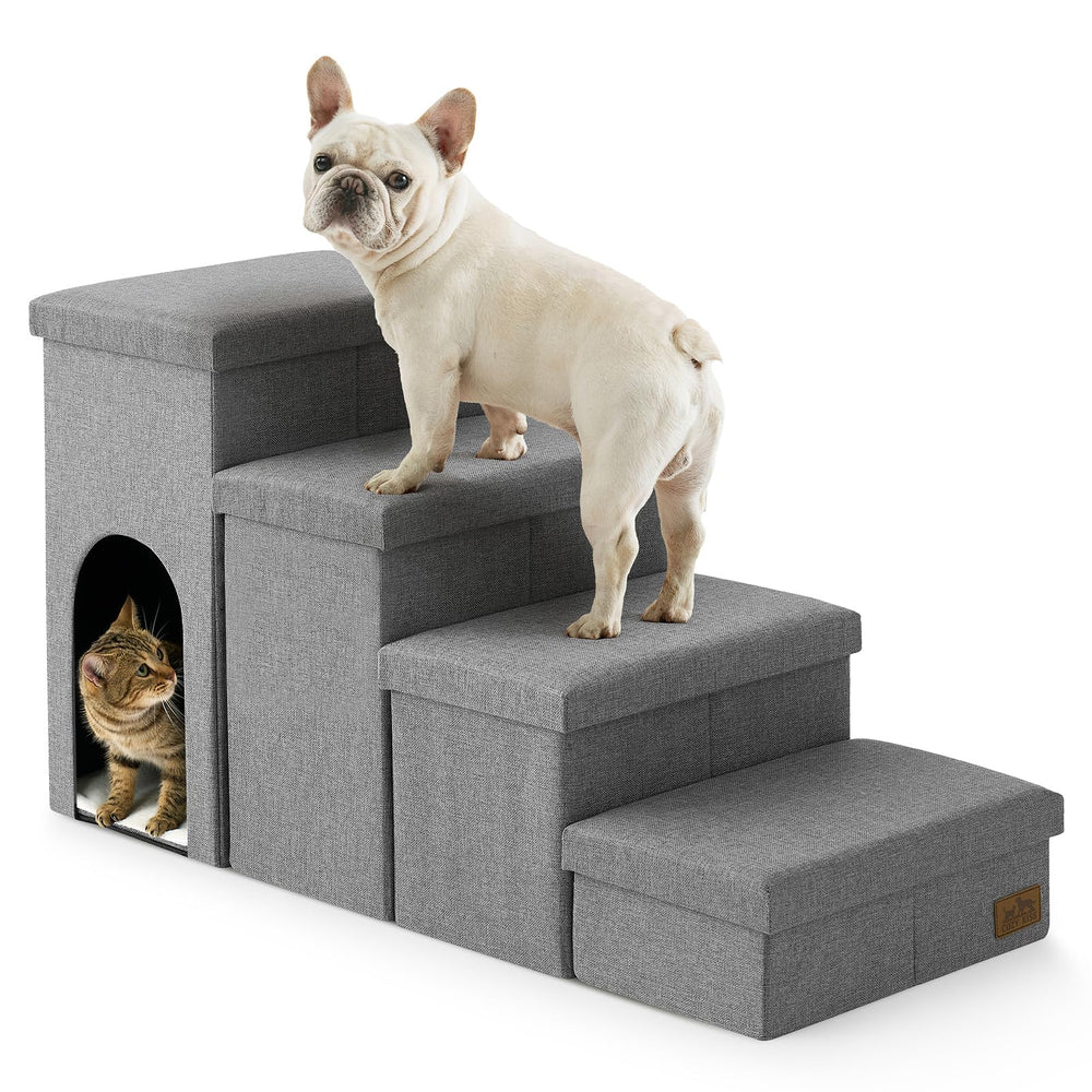 COZY KISS escaleras para perro con almacenamiento: acceso cĂłmodo a cama