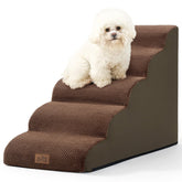 COZY KISS escalera para perro curva de 5 pasos, ideal para subir a camas altas.