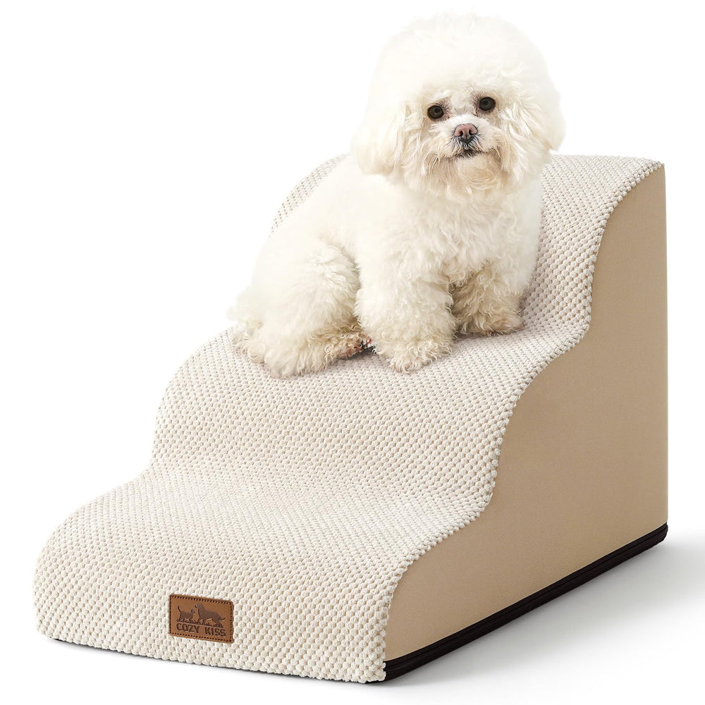 COZY KISS escaleras para perros pequeños, diseño curvo que facilita subir al sofá.