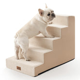 COZY KISS escalera para perros de 5 niveles beige, ideal para camas altas