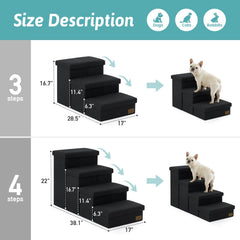 COZY KISS escaleras con almacenamiento oculto para ordenar juguetes de mascotas.