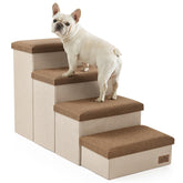 COZY KISS escalera para perros con almacenamiento y pasos anchos para mayor estabilidad.